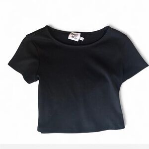 Princess Polly Black Ribbed Top